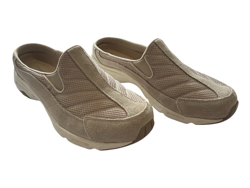 Easy Spirit Hotrace Sneakers Slip on Woodash Beige Mule Clog Shoe Womens 8